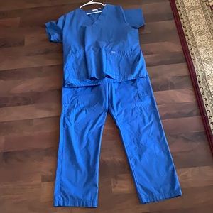 Landau Men’s ceil blue scrubs large